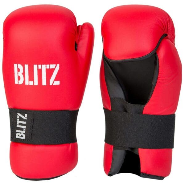 blitz semi contact open palm gloves Red